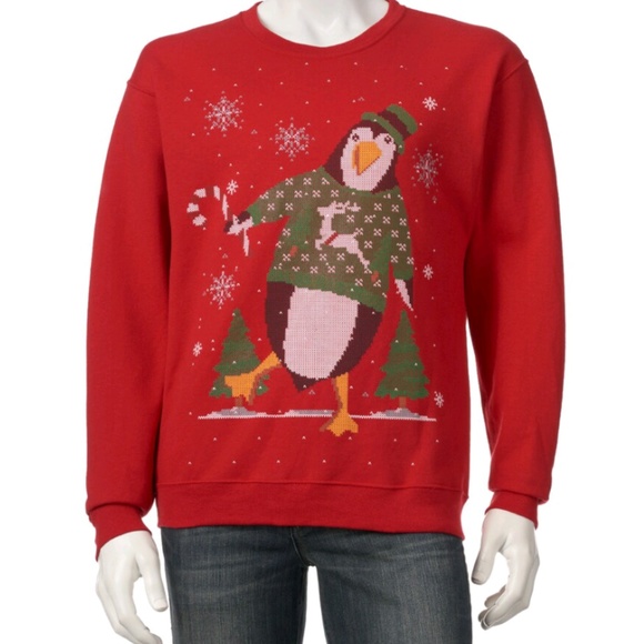 NWT Stumbling Penguin ugly Christmas Sweater X-Mas - Picture 1 of 7
